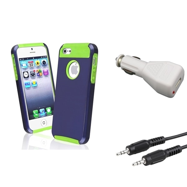 BasAcc Case/ 3.5mm Cable/ Car Charger Adapter for Apple iPhone 5/ 5S BasAcc Cases & Holders