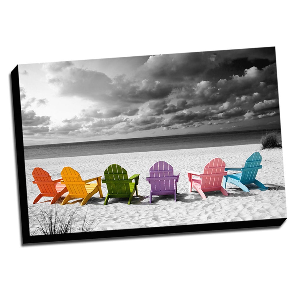 Beach Chairs Color Splash Wall Art