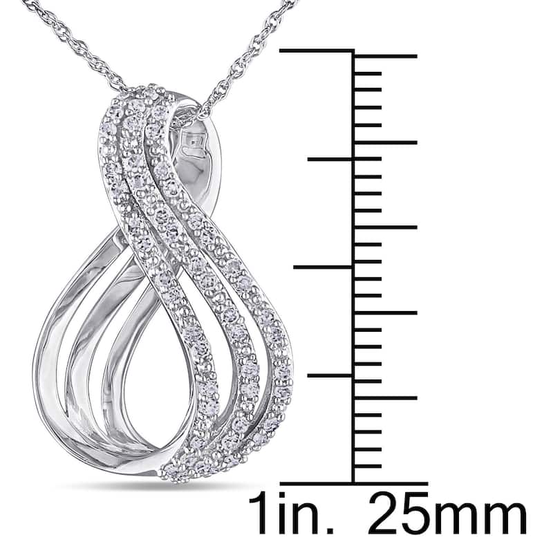 Miadora 10k White Gold 1/4ct TDW Diamond Infinity Necklace