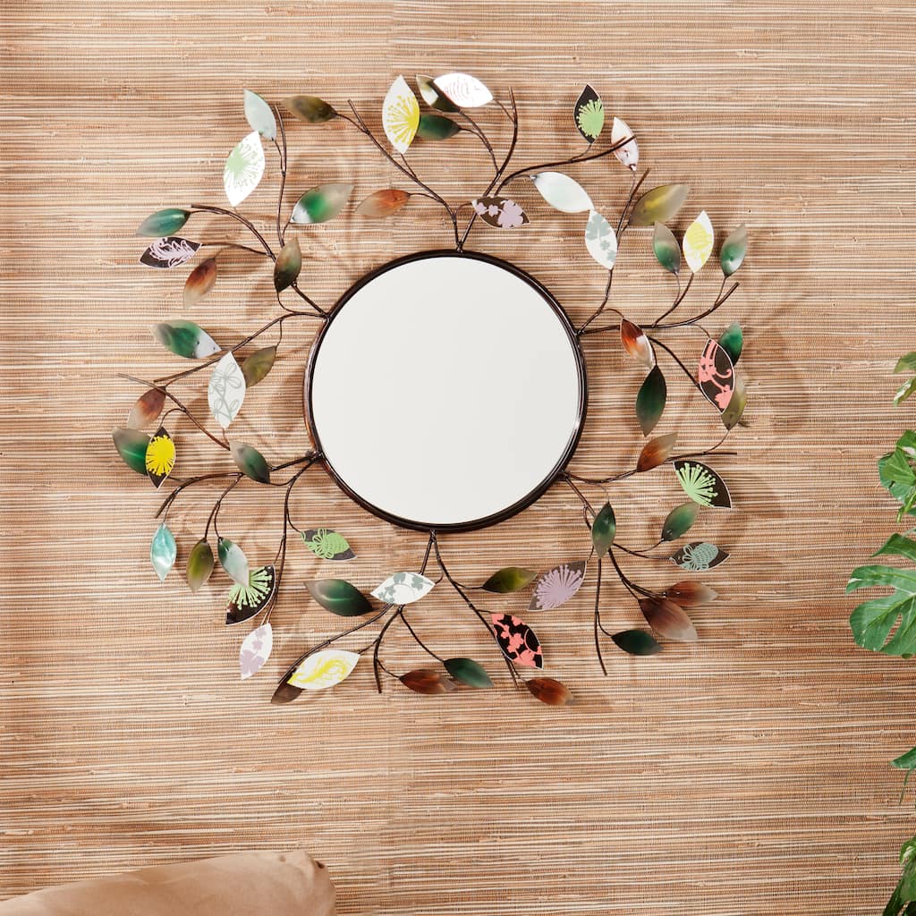 SEI Furniture Kitty Decorative Metallic Leaf Wall Mirror - Multi