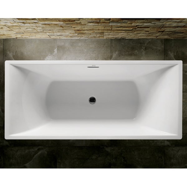 Contemporary Double Slipper 69 inch Pedestal Bathtub