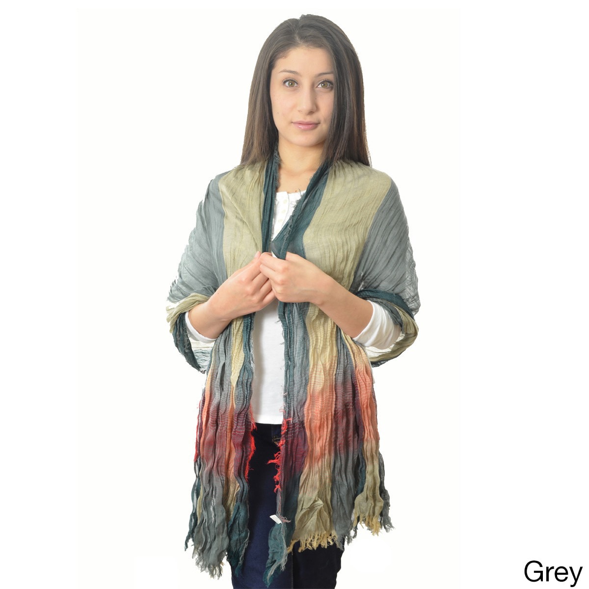 La77 Multicolored Frayed Scarf