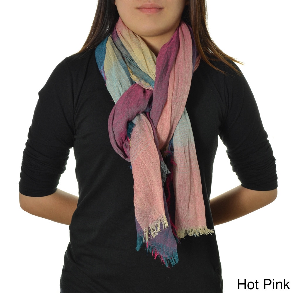 La77 Multicolored Frayed Scarf