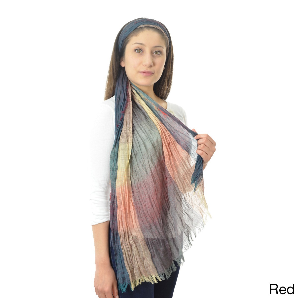 La77 Multicolored Frayed Scarf