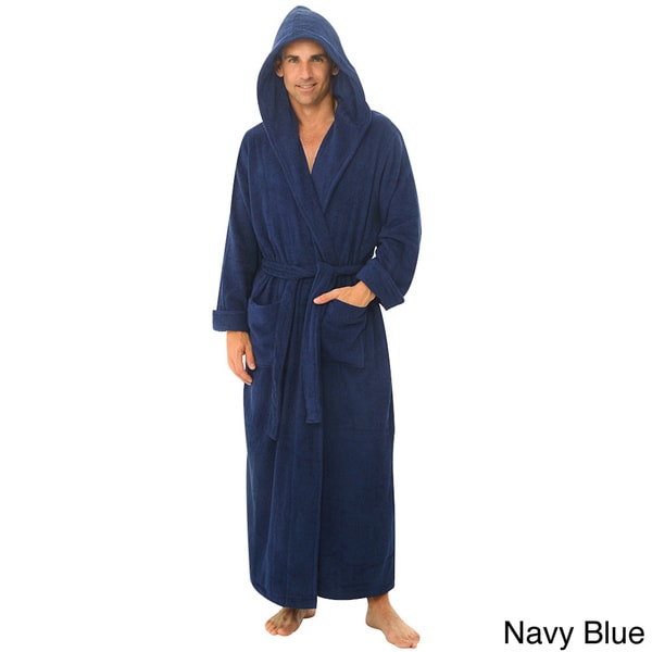 Shop Del Rossa Men's Full Length Hooded Terry Cotton Bath Robe - Free ...