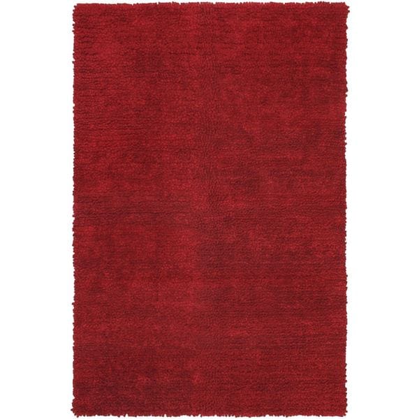 Handmade Ritz Red Wool Shag Rug (6'7"x9'10") 7x9   10x14 Rugs