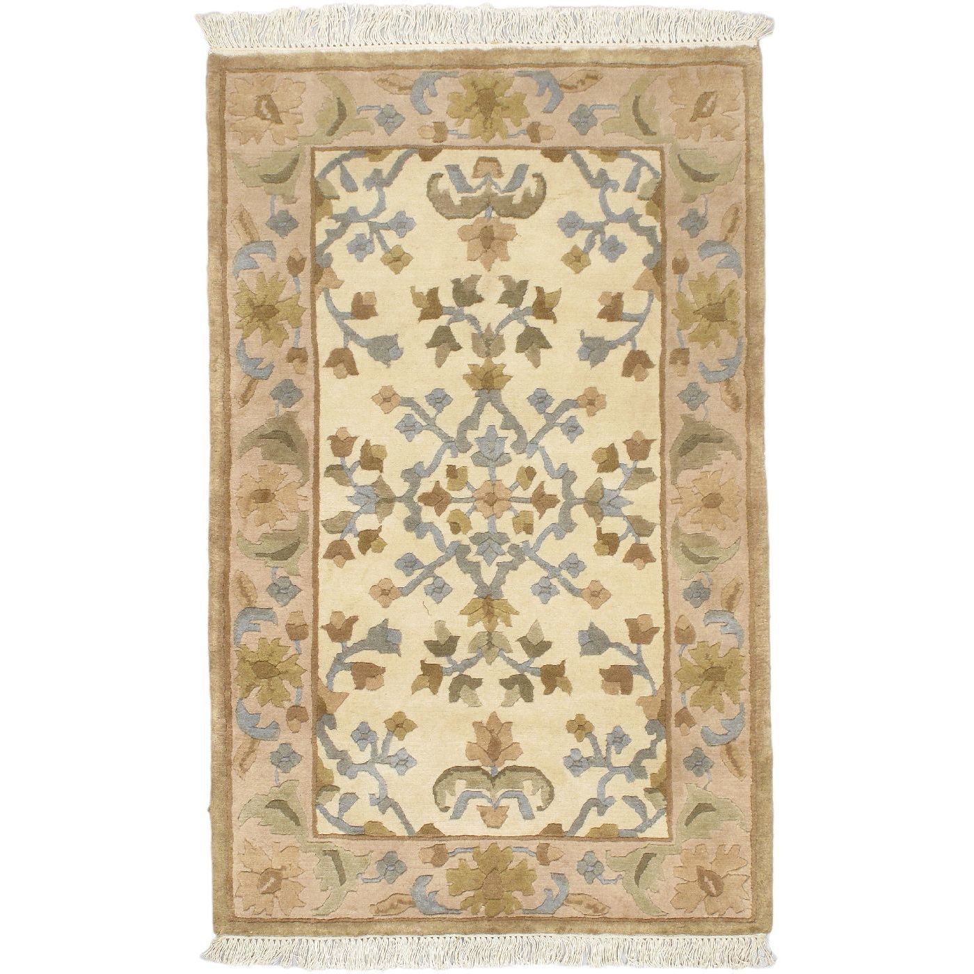 Hand-knotted Aurora Burgundy Wool Rug
