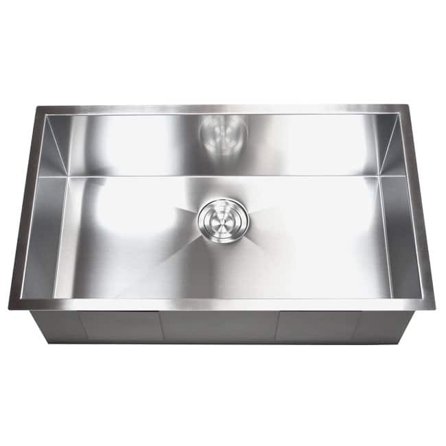 36-inch Stainless Steel Single Bowl Undermount Zero Radius Kitchen Sink 16 Gauge