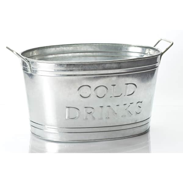 slide 1 of 2, Galvinized Cold Drinks Oval Tub