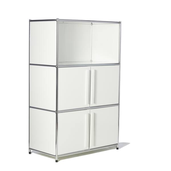 Shop Modern Metal Bookcase With One Open Shelf And Two Door