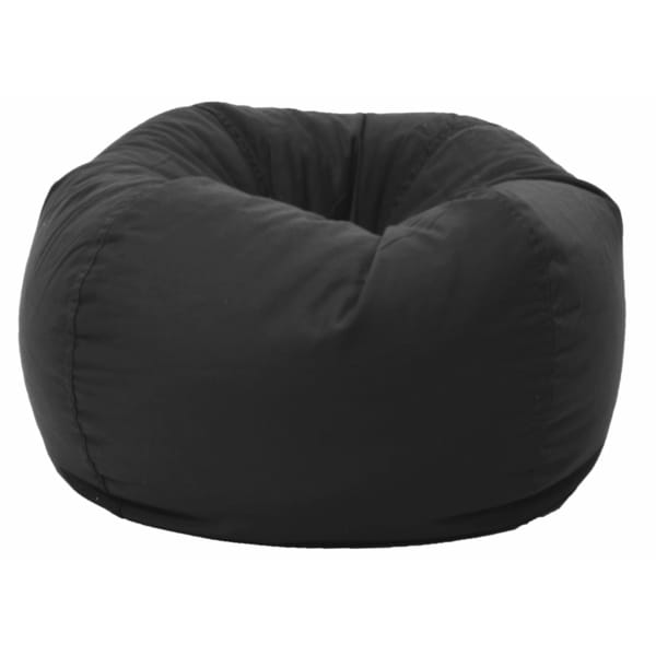 BeanSack Black Twill Bean Bag Lounge Chair - Overstock - 8418839