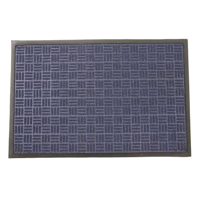 Rubber-Cal 'Wellington' Blue Entrance Carpet Mat (18 x 30 inches) - 18x30