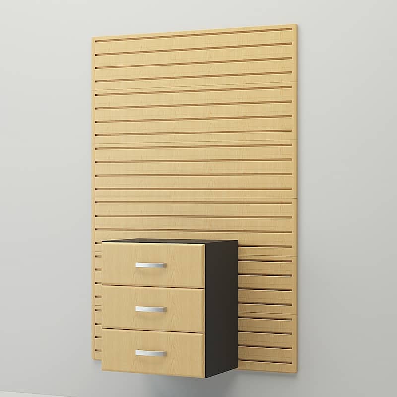 36 Piece Slatwall Panel, Cabinet, Hook, Bin, Shelf and Workstation Storage Set