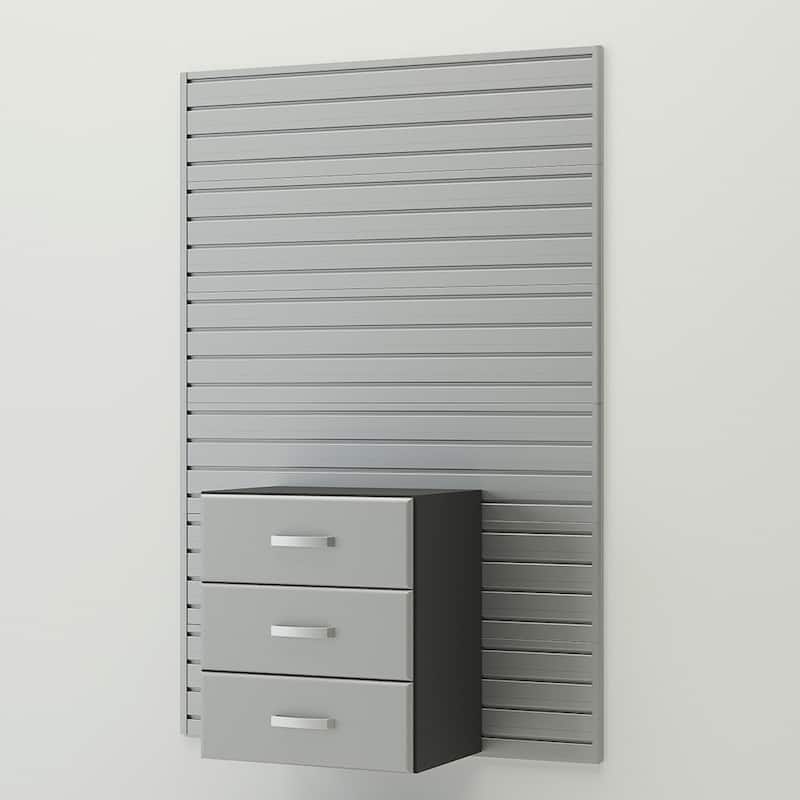 36 Piece Slatwall Panel, Cabinet, Hook, Bin, Shelf and Workstation Storage Set