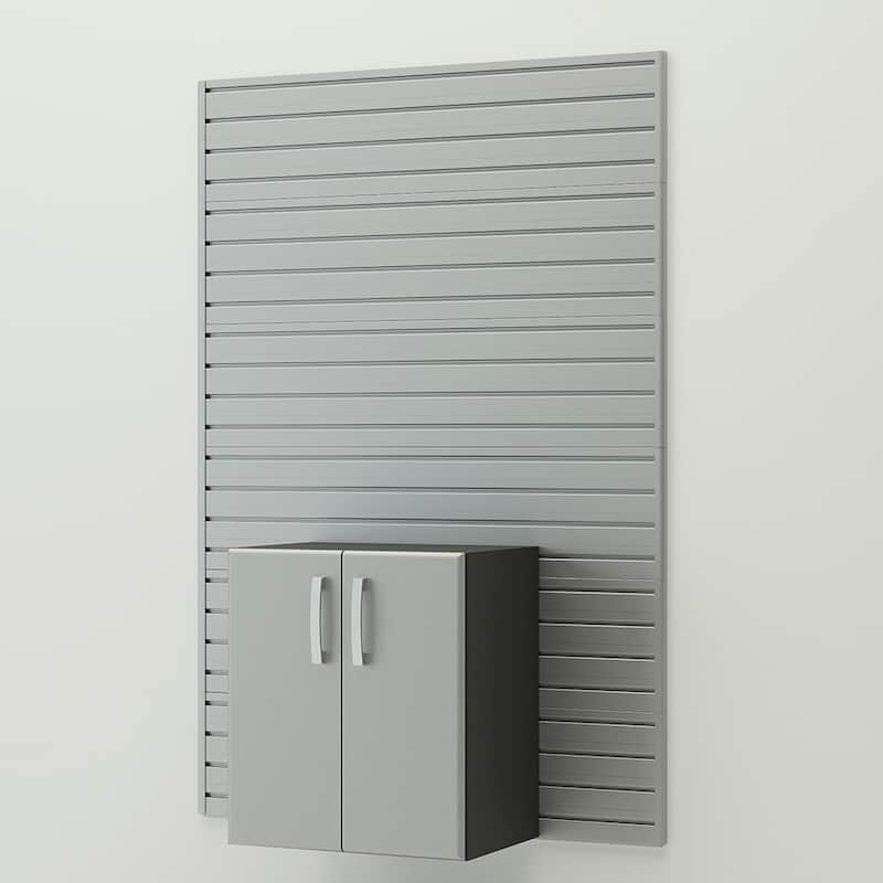 36 Piece Slatwall Panel, Cabinet, Hook, Bin, Shelf and Workstation Storage Set