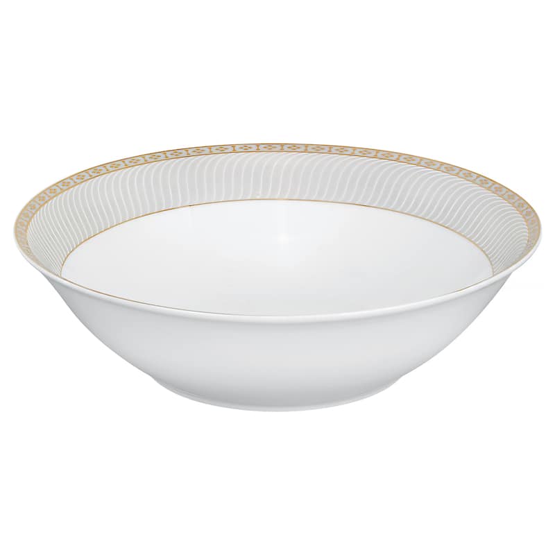 Lorren Home Trends 57-piece Porcelain Gold Accent Dinnerware Set