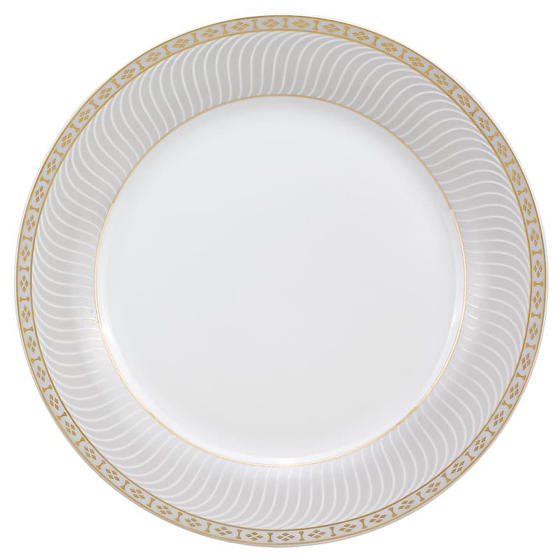 Lorren Home Trends 57-piece Porcelain Gold Accent Dinnerware Set