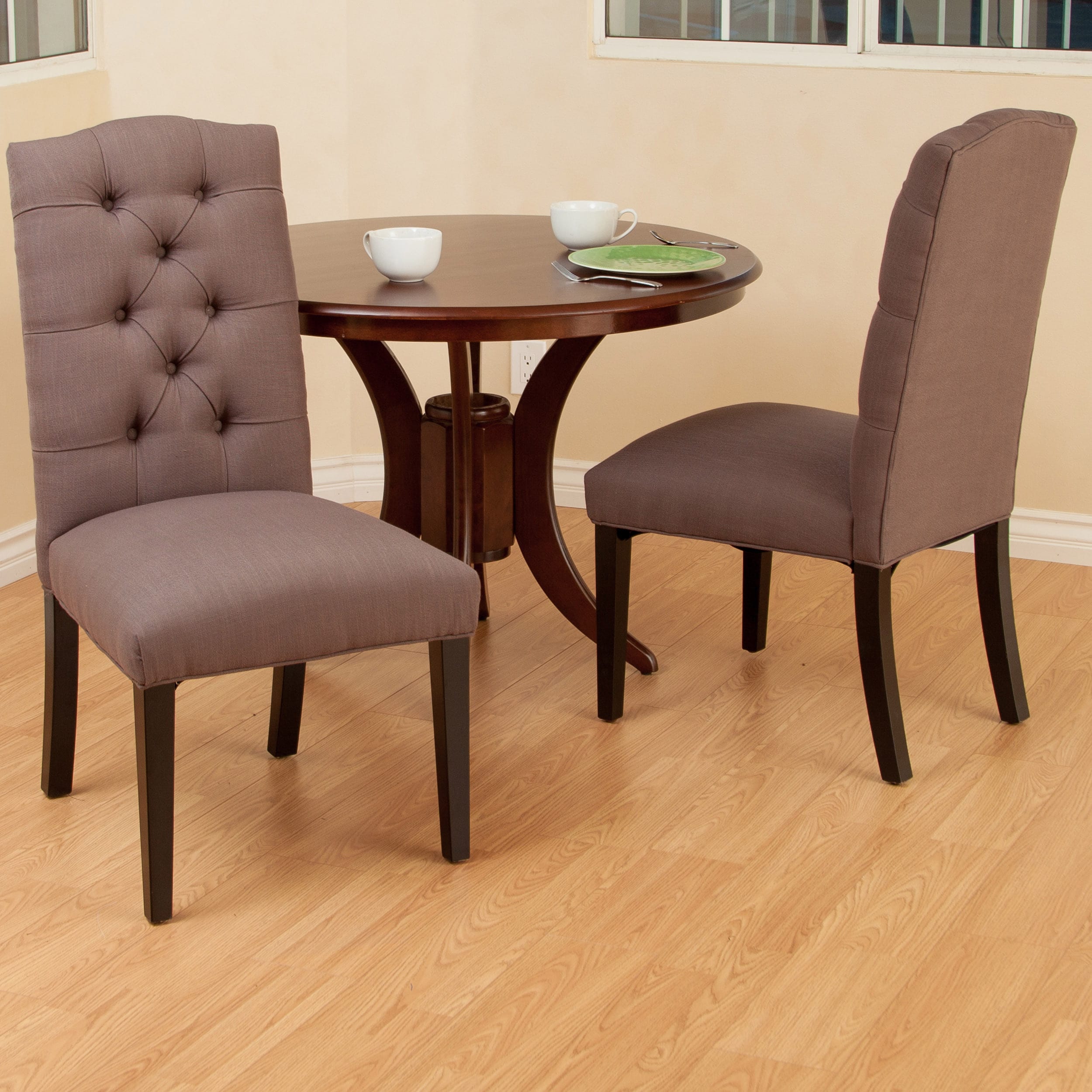 Berlin Mocha Fabric Dining Chair (set Of 2)