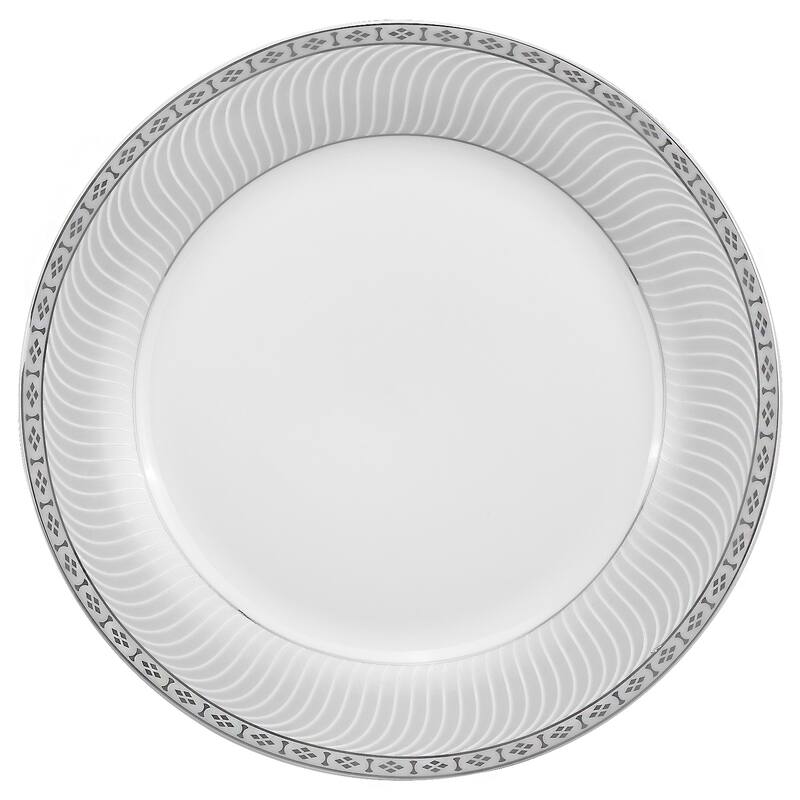 Lorren Home Trends 57-piece Porcelain Silver Accent Dinnerware Set