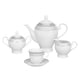 preview thumbnail 2 of 3, Lorren Home Trends 57-piece Porcelain Silver Accent Dinnerware Set
