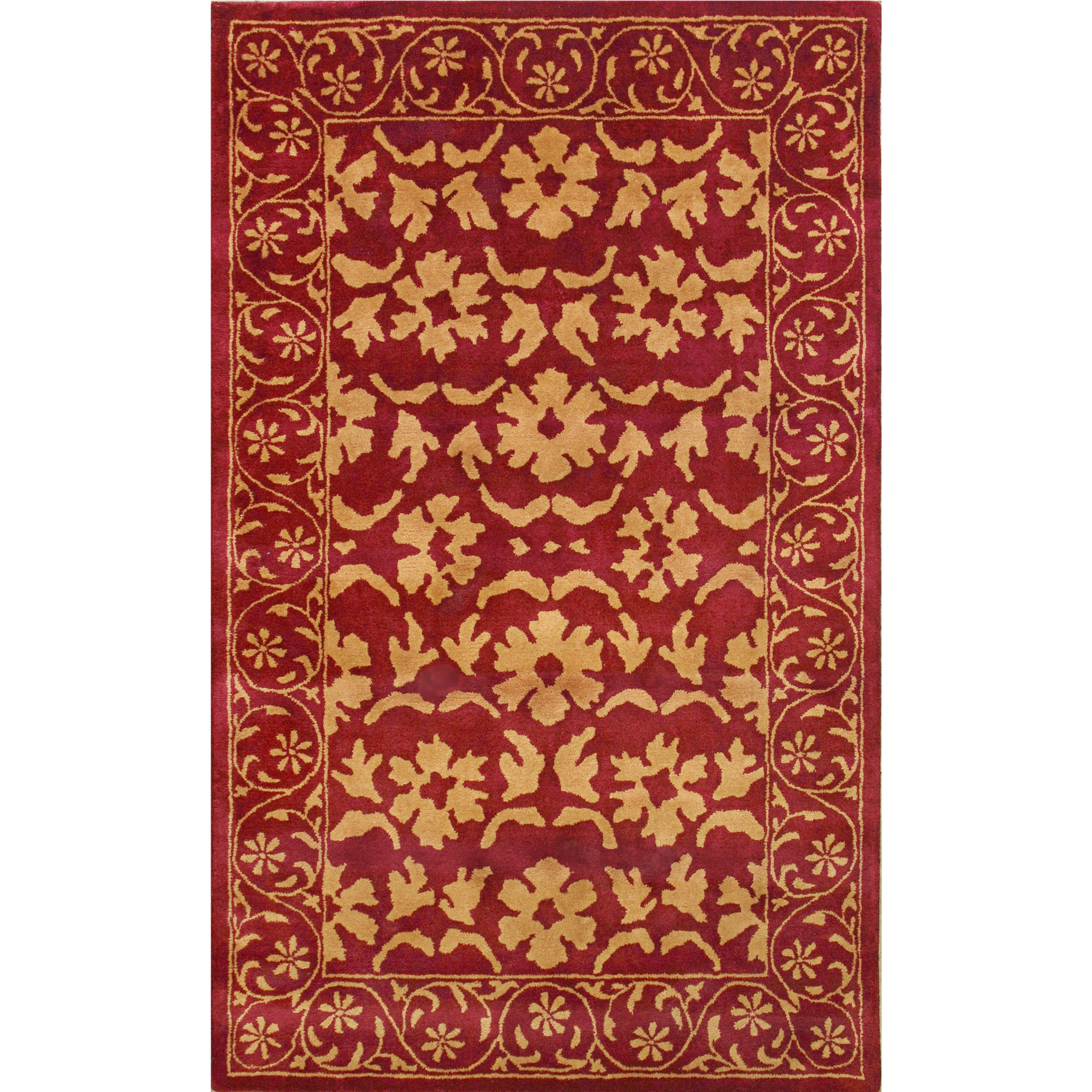 Dynamic Rust/ Gold Wool Area Rug (5 X 8)