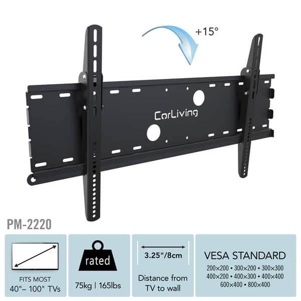 Shop Corliving Pm 2220 Tilting Wall Mount For 40 100 Tvs Overstock 8419435