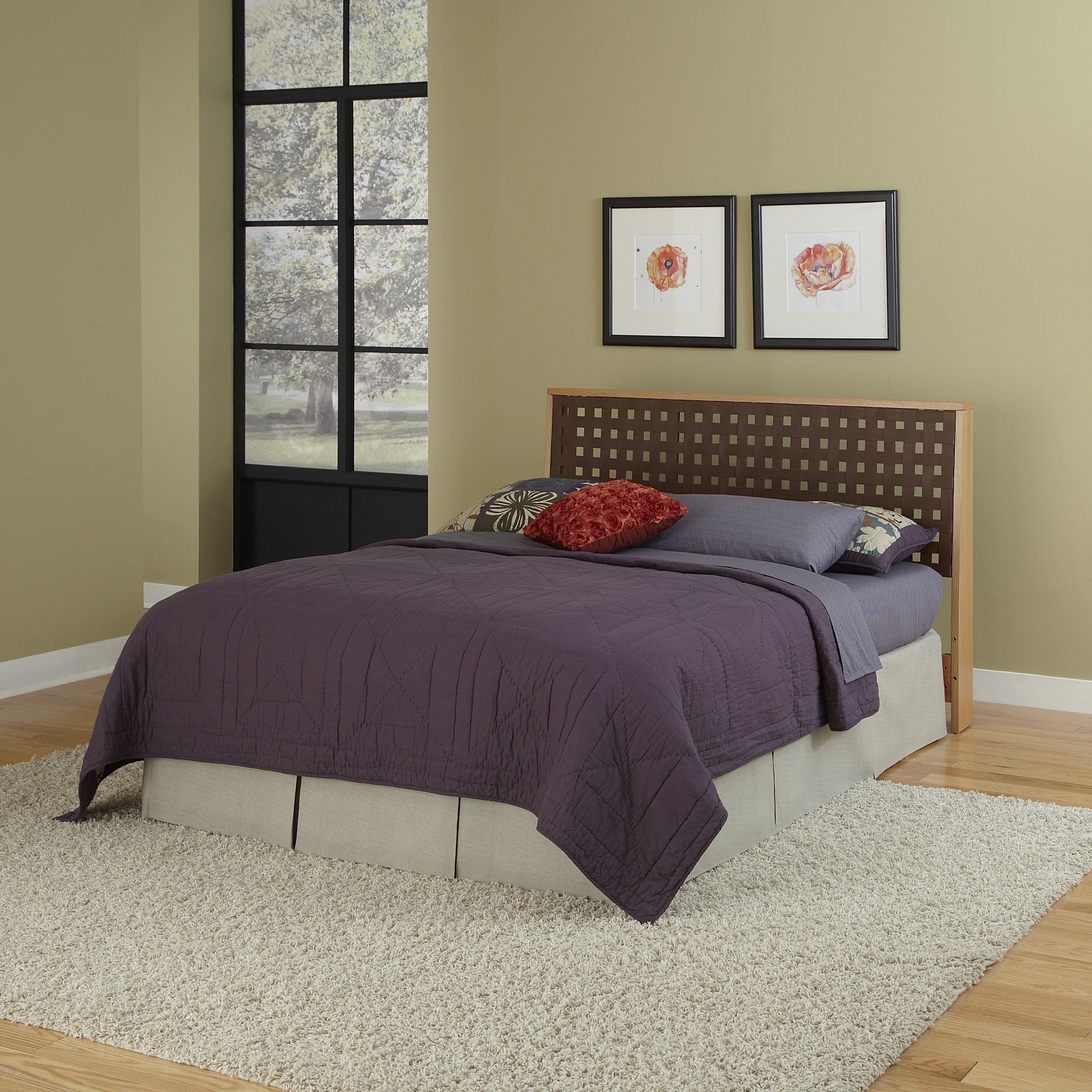 Home Styles The Rave Headboard Oak Size Queen