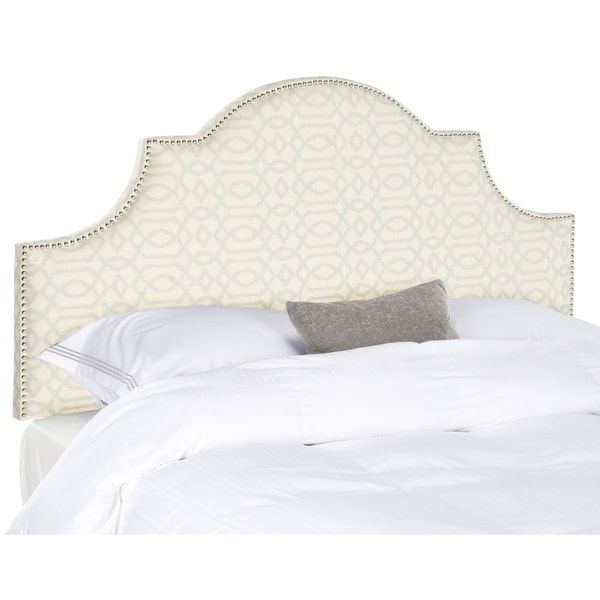 Shop Safavieh Hallmar Wheat/ Pale Blue Upholstered Arched Headboard ...