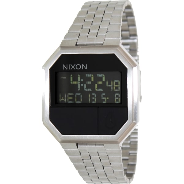Shop Nixon Men's Re-Run Silver Stainless-Steel Quartz Watch with