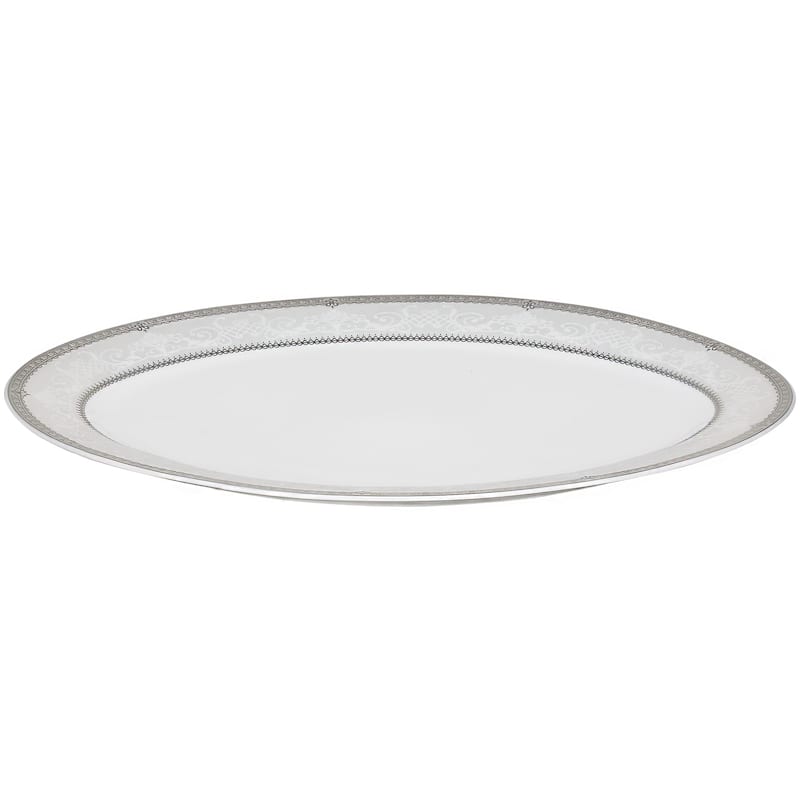 Lorren Home Trends 57-piece Porcelain Dinnerware Set with Silver Accent