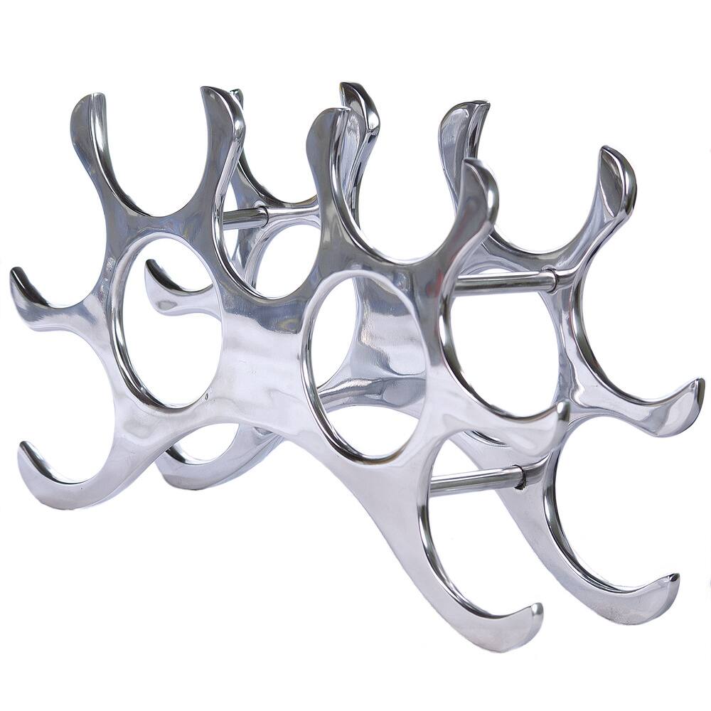 Contemporary Aluminum 9-bottle Wine Rack