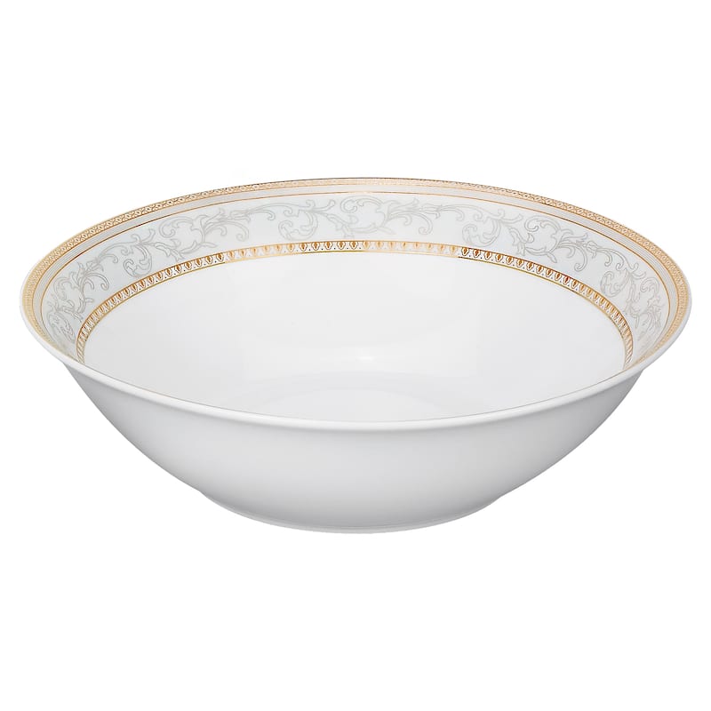 Lorren Home Trends 57-piece Porcelain Dinnerware Set with Gold Accent