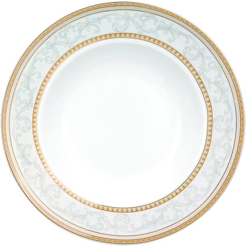 Lorren Home Trends 57-piece Porcelain Dinnerware Set with Gold Accent