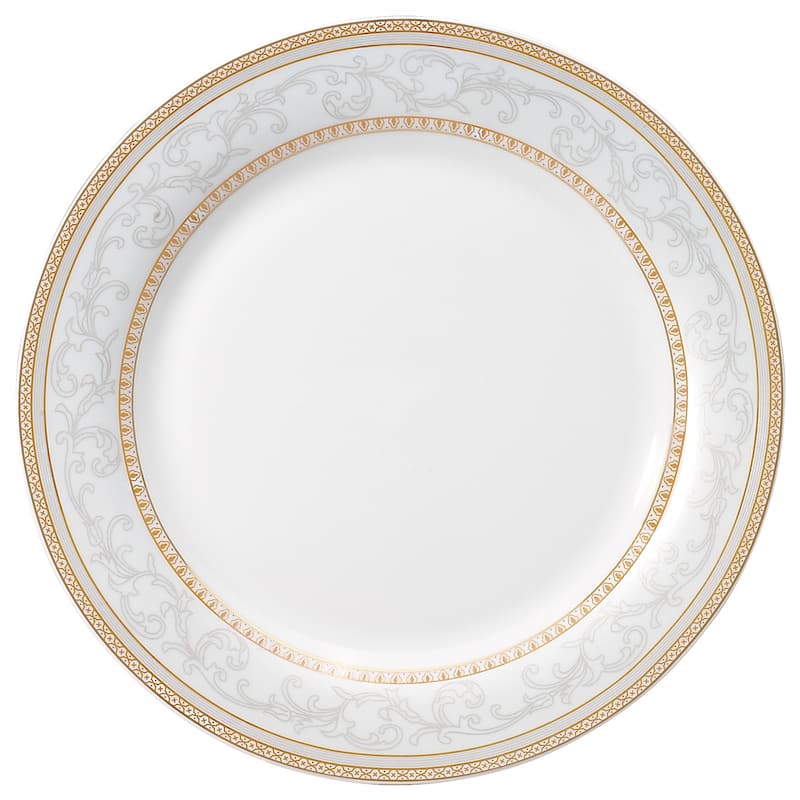 Lorren Home Trends 57-piece Porcelain Dinnerware Set with Gold Accent