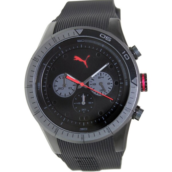 puma black analog watch