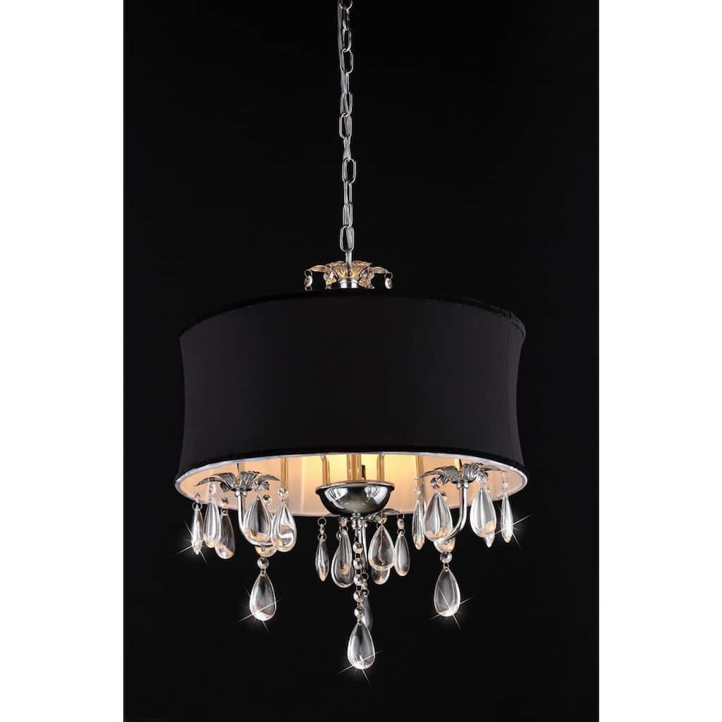 Vince 1-light Matte Black Crystal Chandelier