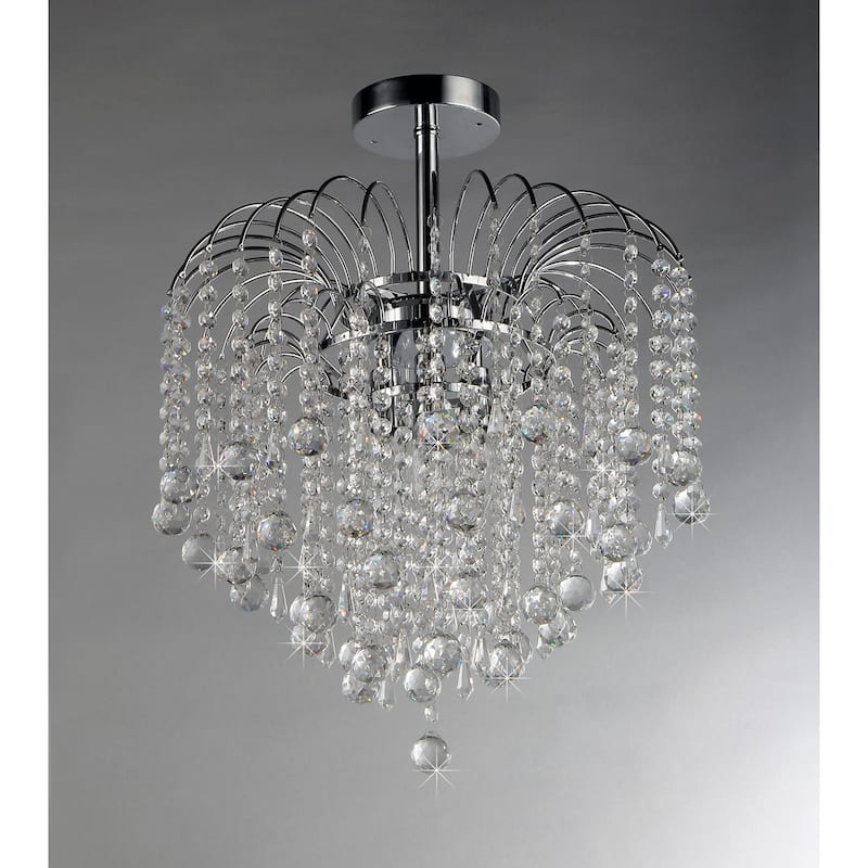 Mary 4-light Chrome Crystal Chandelier