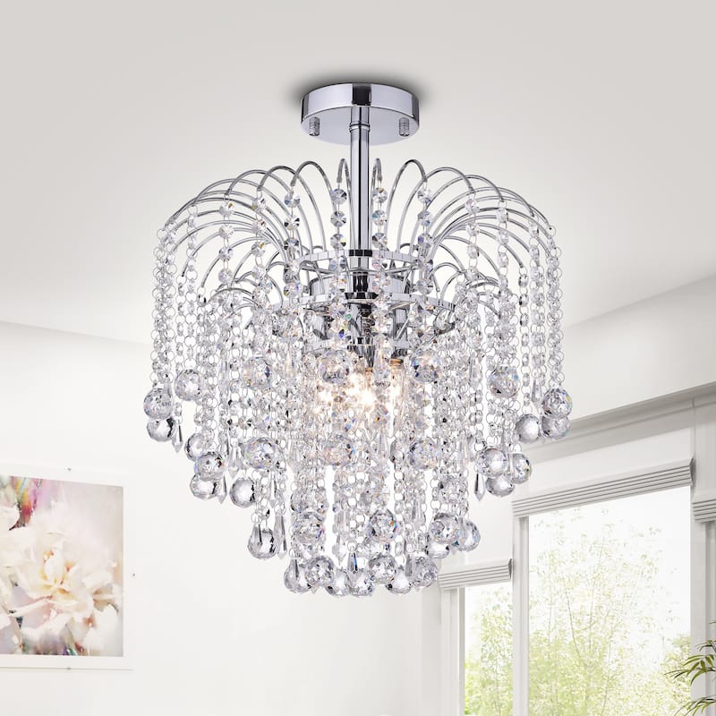 Mary 4-light Chrome Crystal Chandelier