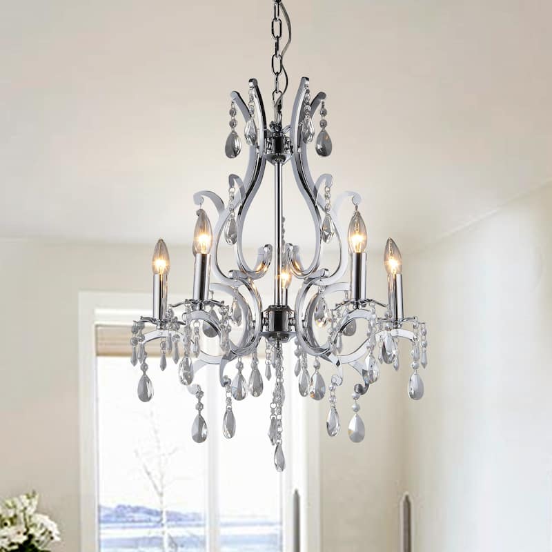 Form Crystal 5-light Chrome Chandelier