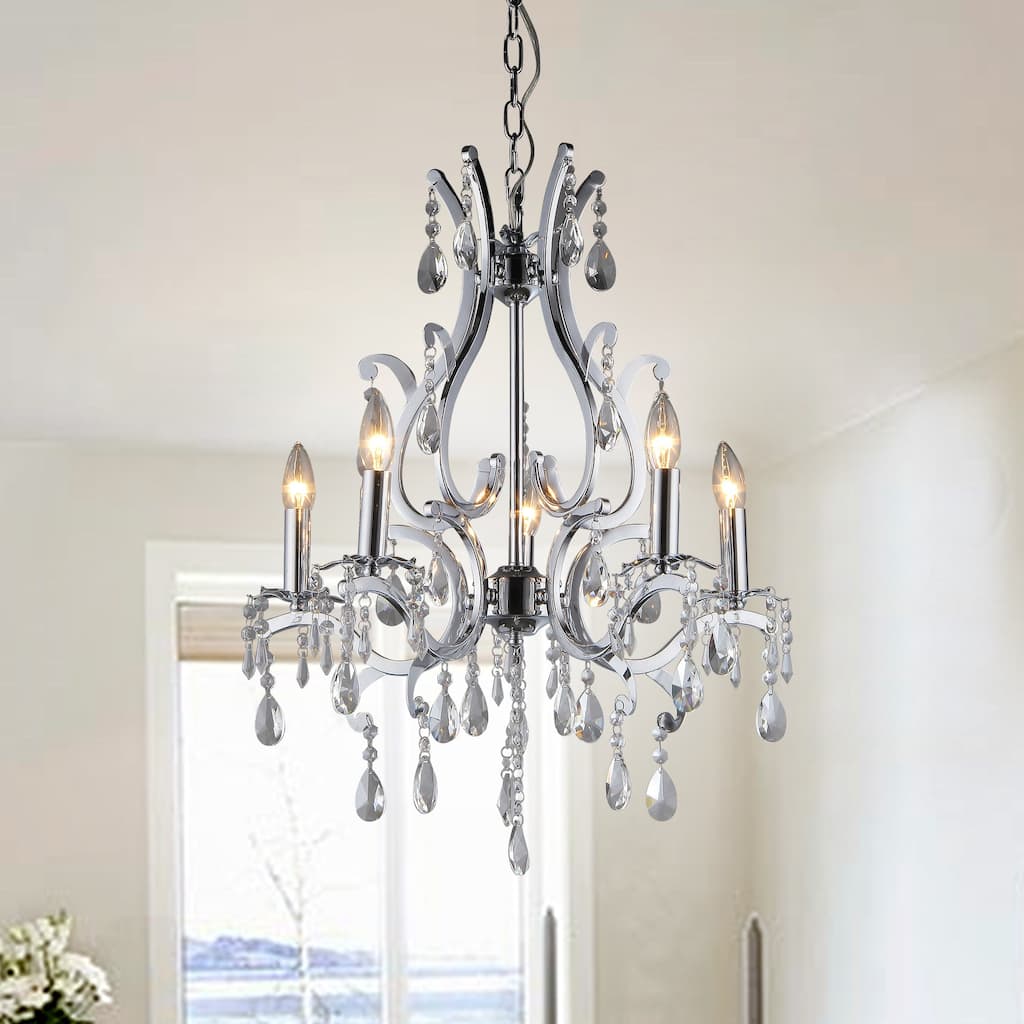 Form Crystal 5-light Chrome Chandelier