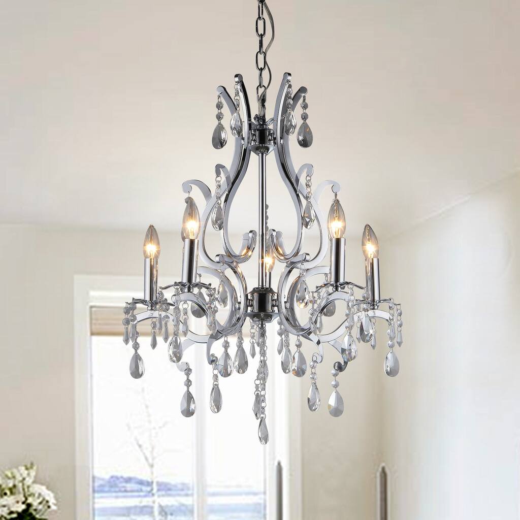 Form Crystal 5-light Chrome Chandelier