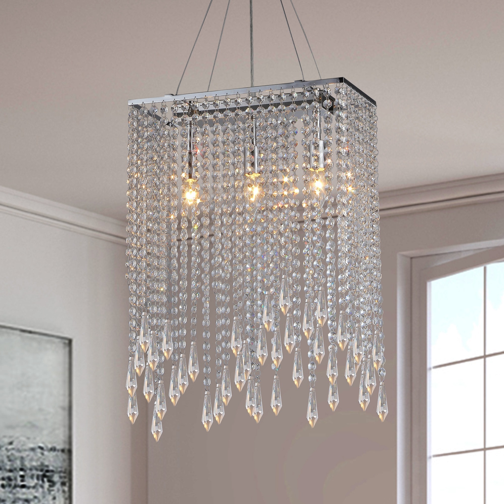 Purcelll Crystal 3 light Chrome Chandelier