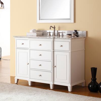 Avanity Windsor 49-inch Single Vanity in White with Top and Sink