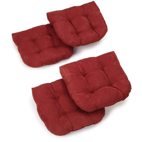 Blazing Needles Solid Twill U-Shaped Tufted Chair Cushions Set of 4 16 Sage