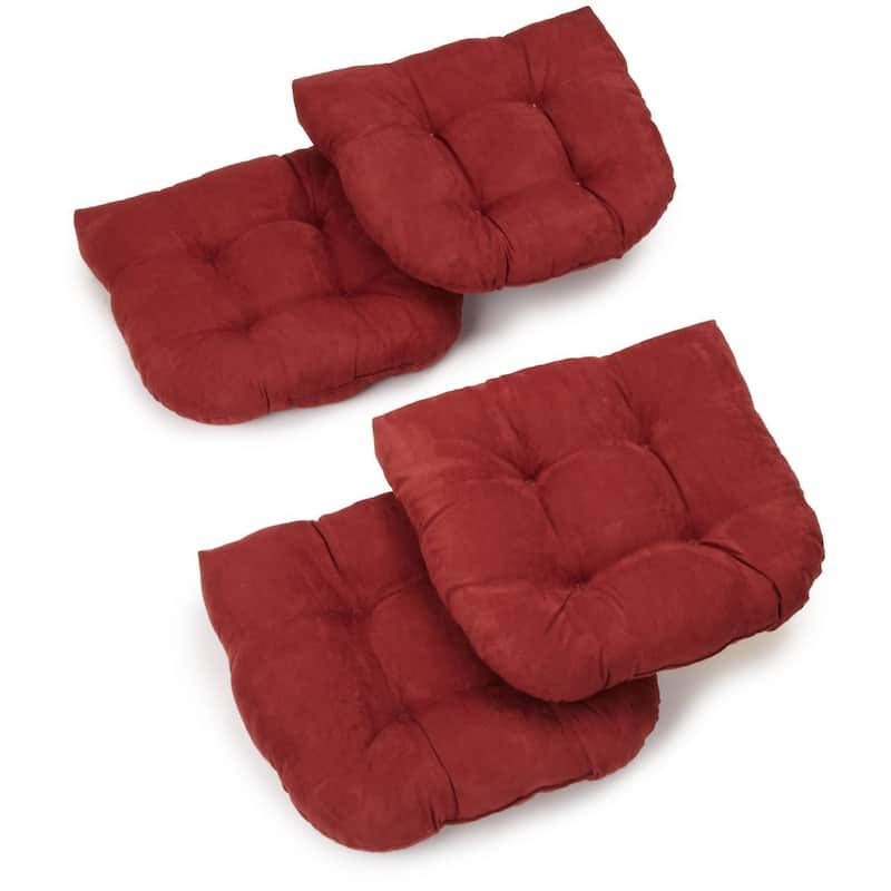 Blazing Needles 19-inch Microsuede U-shaped Chair Cushion (Set of 4)