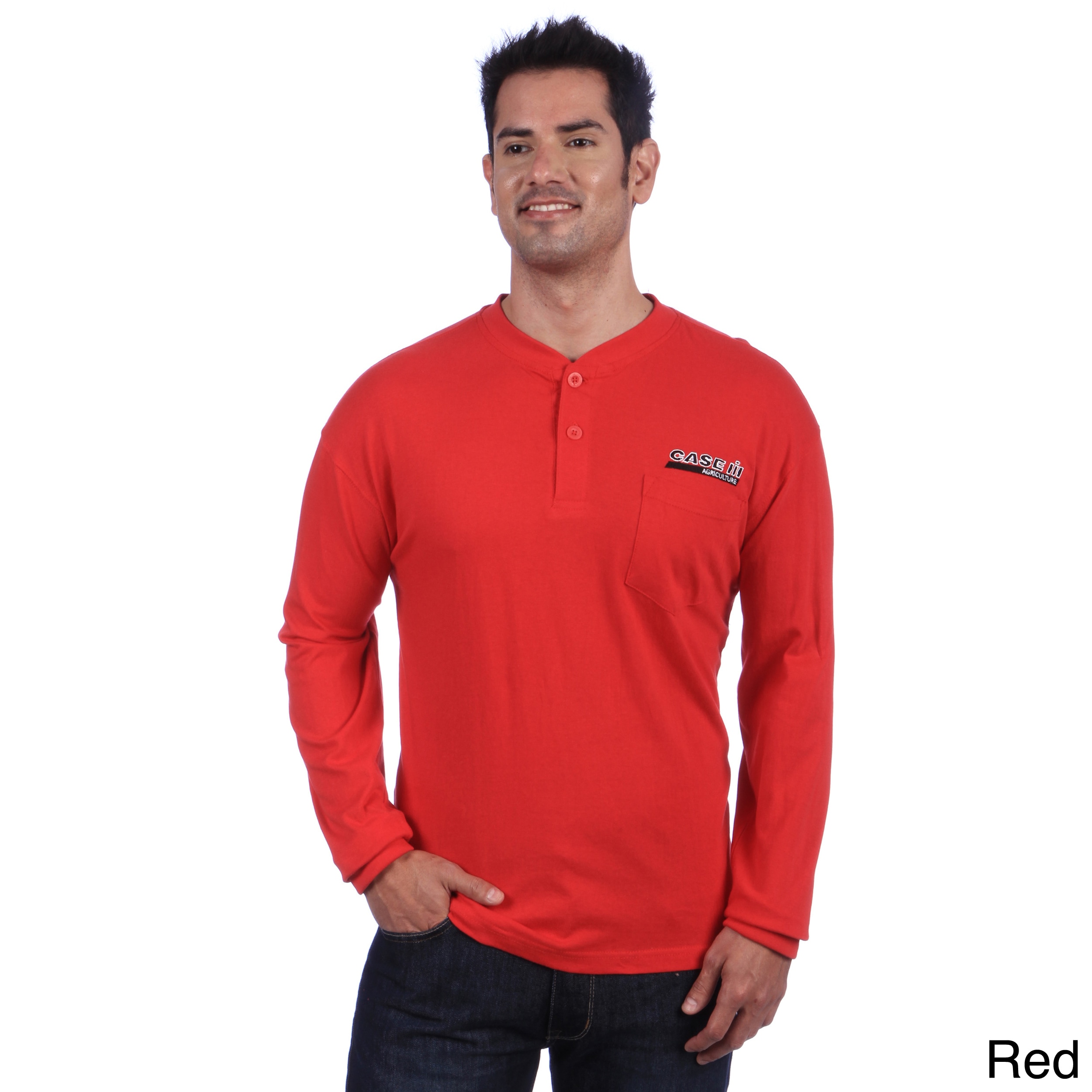 Case Ih Case Ih Mens Embroidered Knit Henley Black Size XL