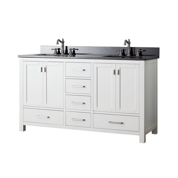 Amazon Com 60 Bathroom Vanity Cabinet White Double Sink Marble Pattern Top W Mirror Faucet Drain Ceramic Sink Kitchen Dining