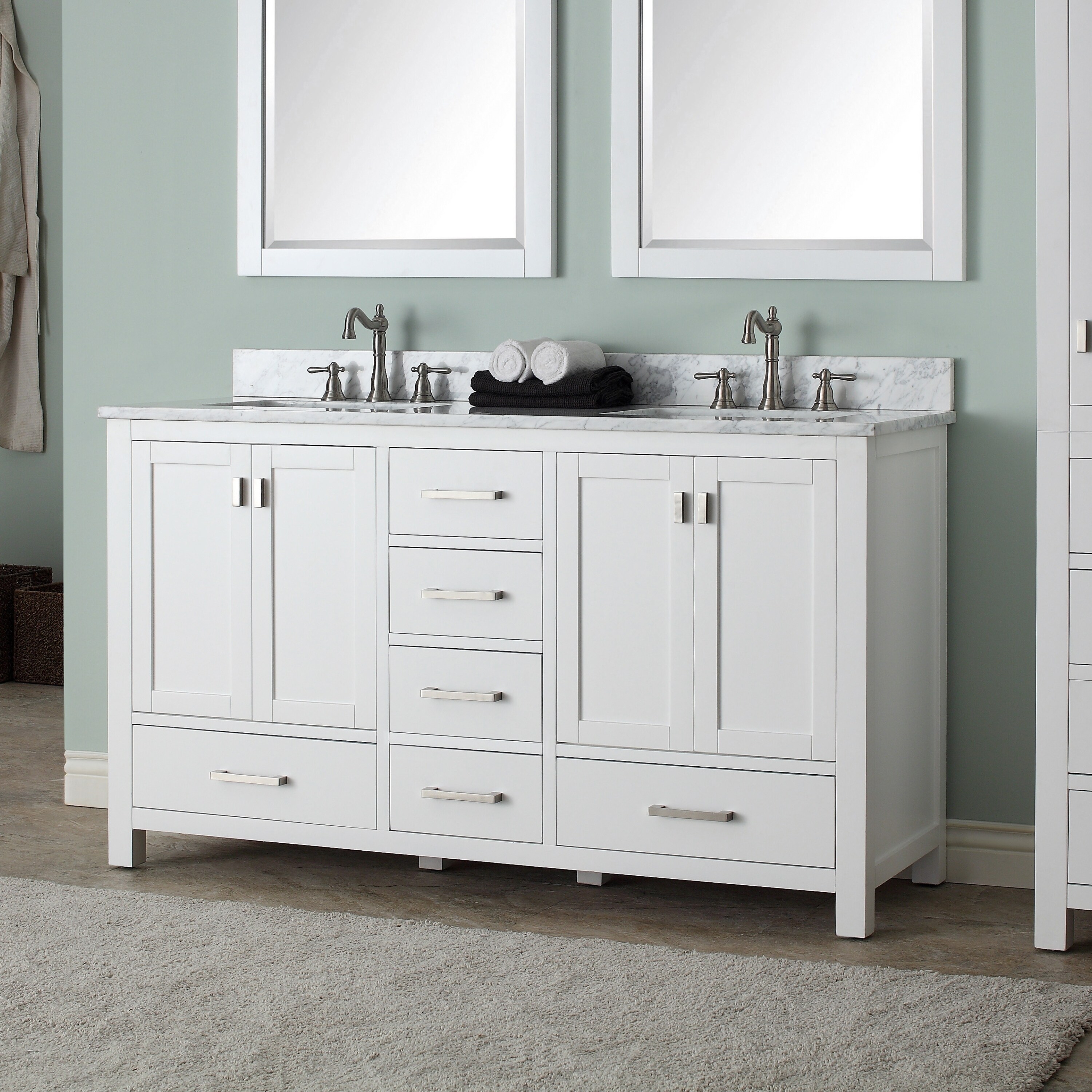 61 inch vanity double sink