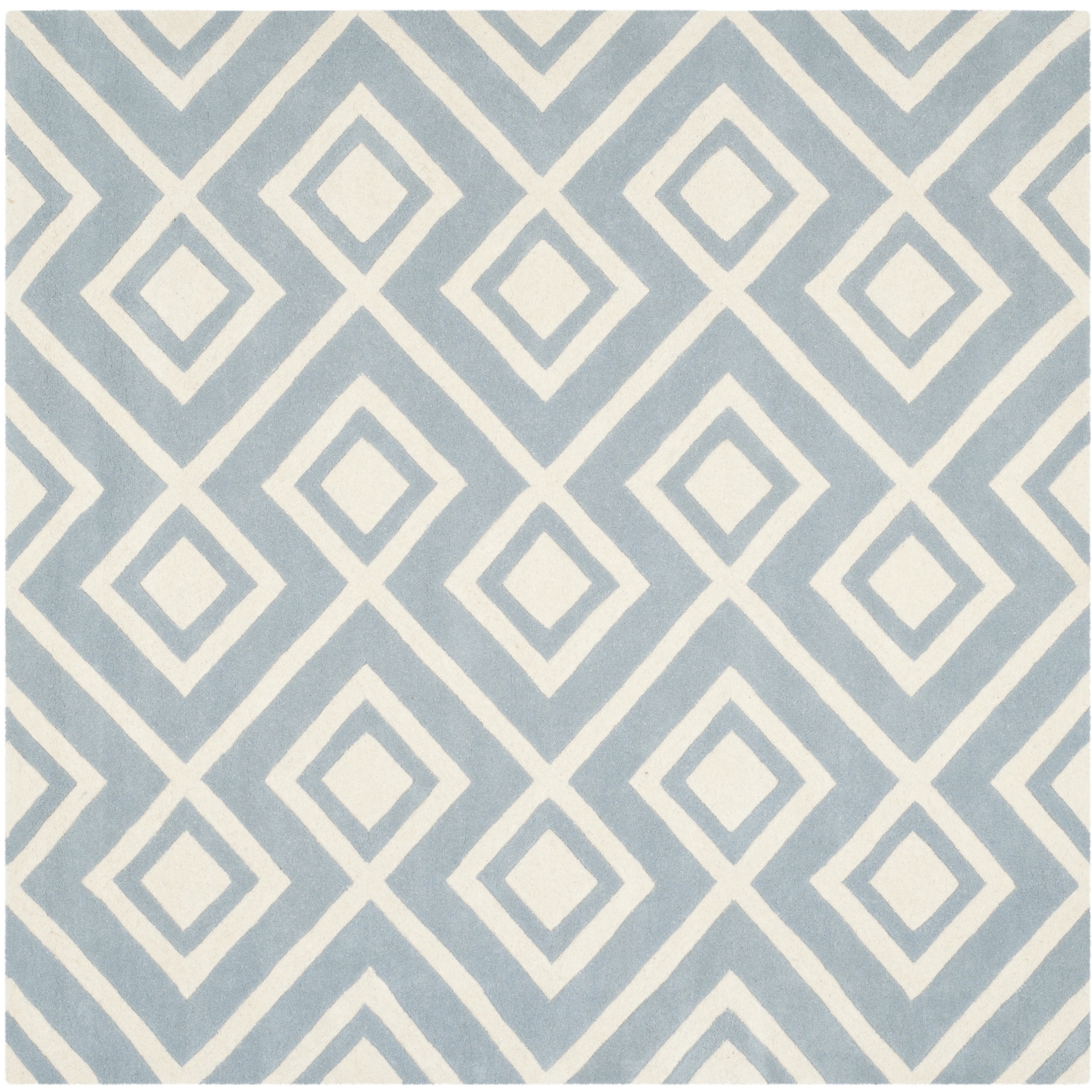 Safavieh Handmade Moroccan Chatham Blue/ Ivory Wool Area Rug (7 Square)