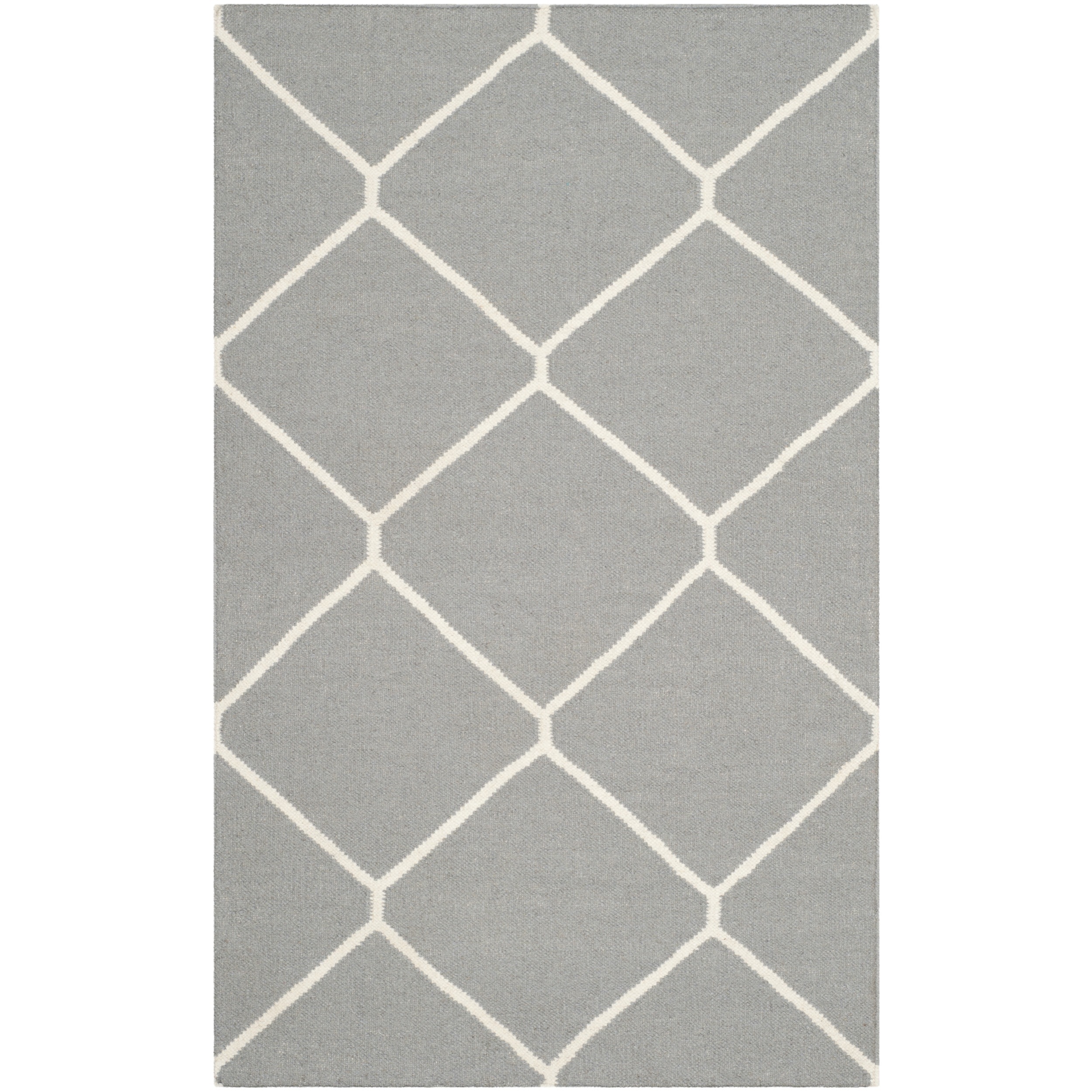 Safavieh Handwoven Moroccan Dhurries Gray/ Ivory Wool Accent Rug (26 X 4)